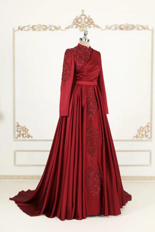 hurrem saten abiye bordo