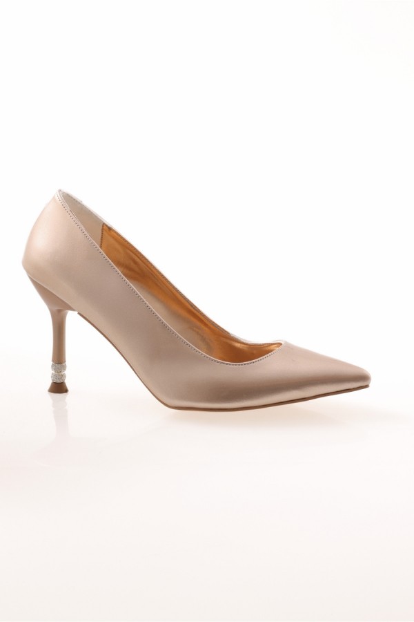 Taş Topuk Stiletto - Gold