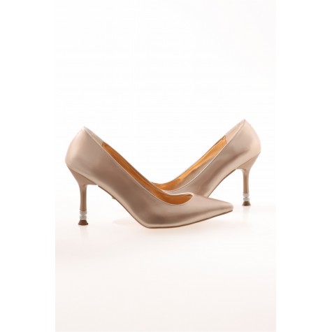 Taş Topuk Stiletto - Gold