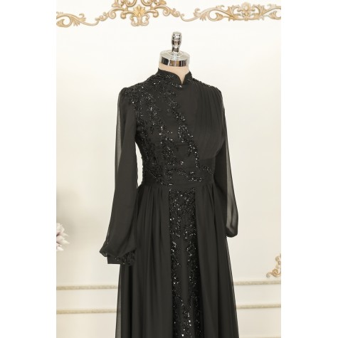 Hijab Dress - Elite Chiffon Dress - Black