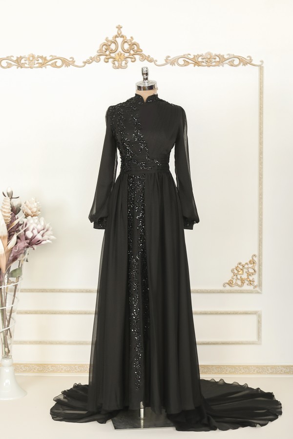 Hijab Dress - Elite Chiffon Dress - Black