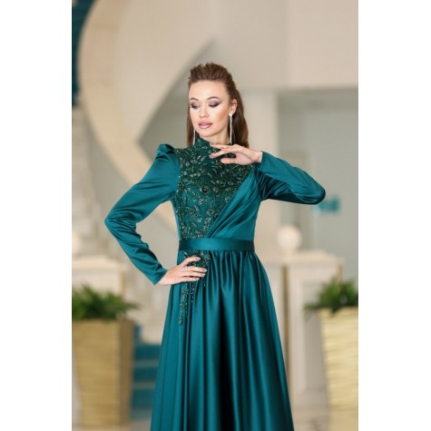 Hijab Dress - Ezgi Dress - Emerald