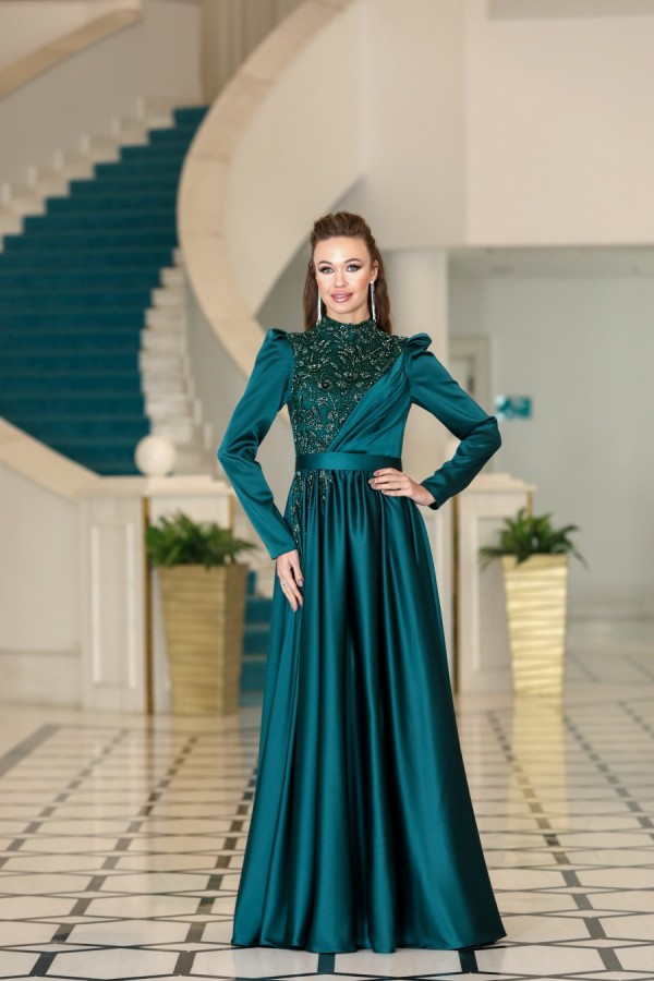 Hijab Dress - Ezgi Dress - Emerald