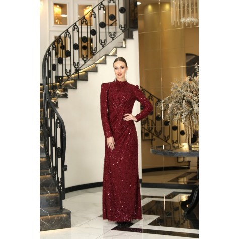 Hijab Dress - Lady Dress - Burgundy