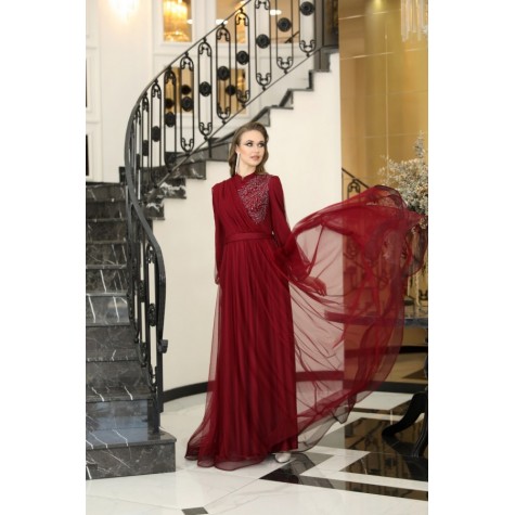 Sude Dress - Claret Red