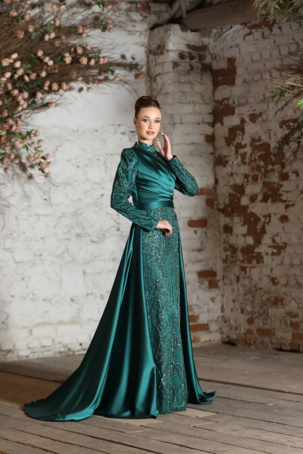 Hijab Dress - Sinem Dress - Emerald