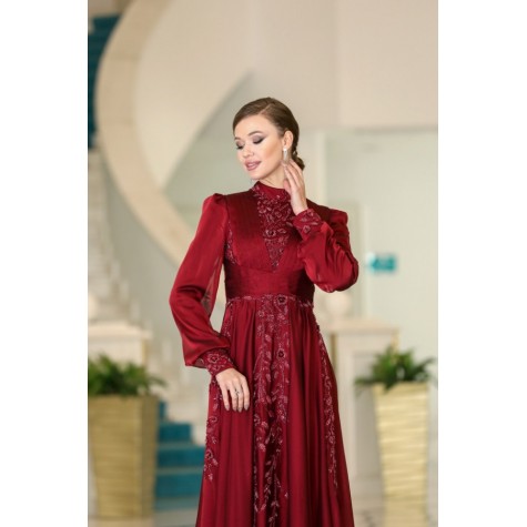 Hijab Dress - Seyran Dress - Burgundy