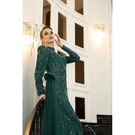 Hijab Dress - Damla Dress - Emerald