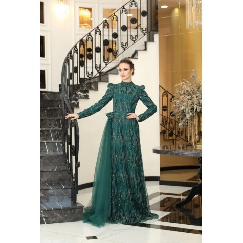 Hijab Dress - Damla Dress - Emerald