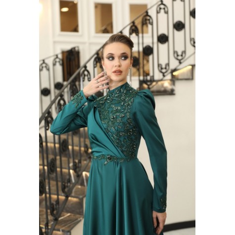 Hijab Dress - Nilüfer Dress - Emerald