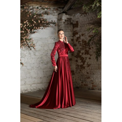 Mahidevran Dress - Claret Red