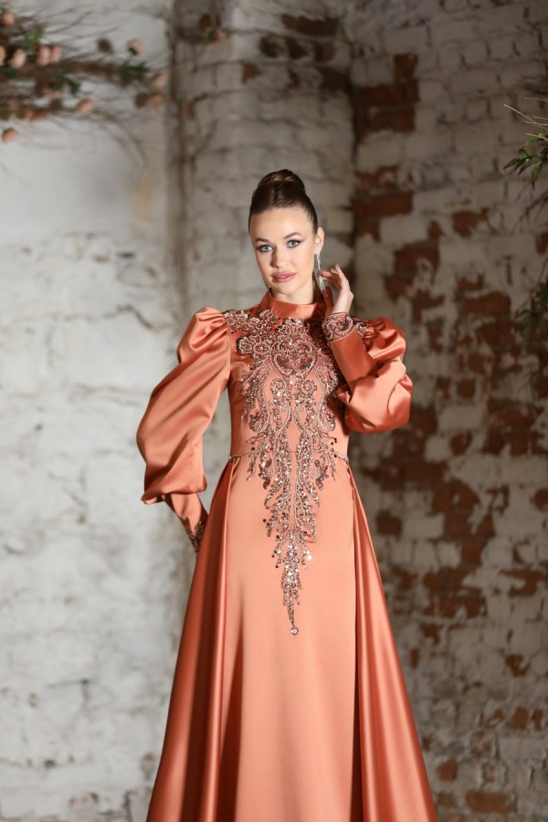 Hijab Dress - Ceren Dress - Copper