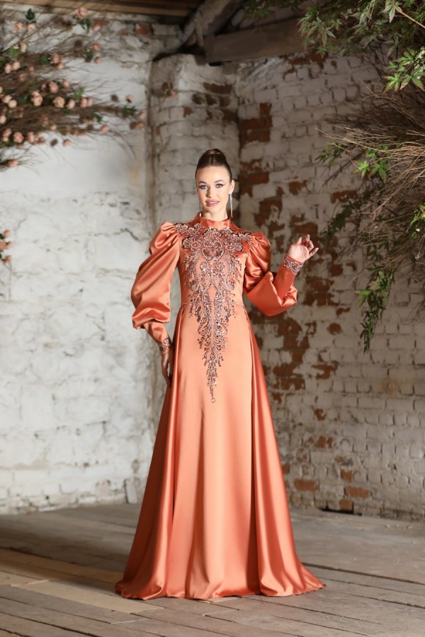Hijab Dress - Ceren Dress - Copper
