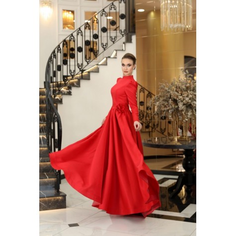 Hijab Dress - Özge Dress - Red