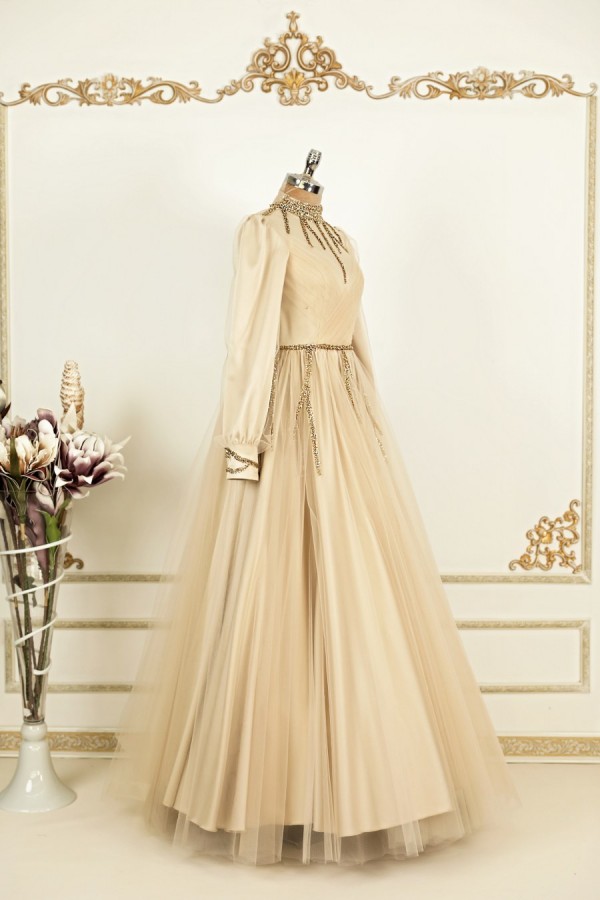 Hijab Dress - Aysima Dress Gold