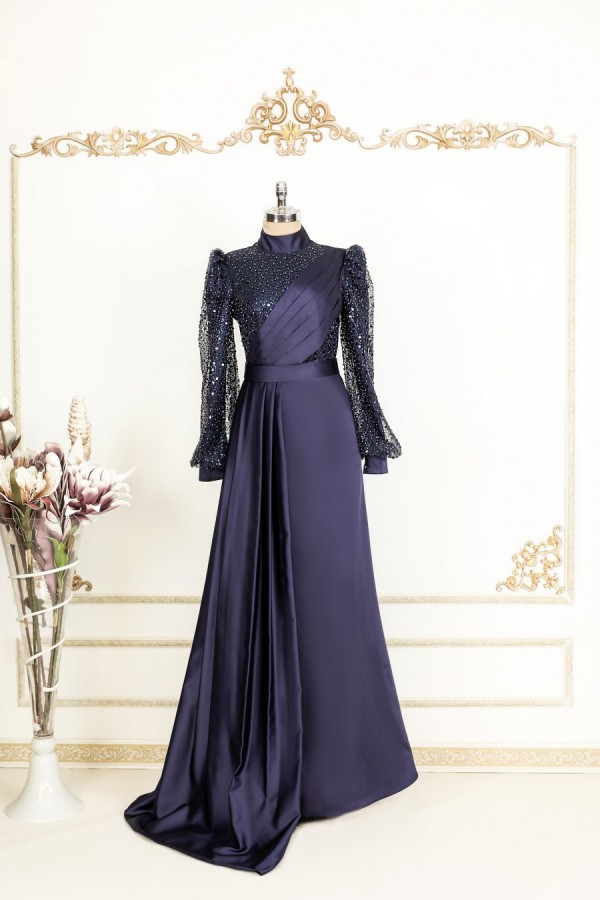 Birce Dress - Dark Blue