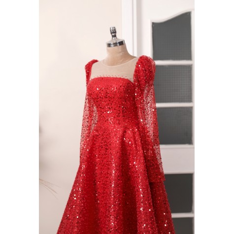 Hijab Dress - Diamond Dress - Red