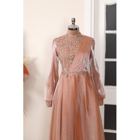 Hijab Dress - Ela Dress - Salmon Color