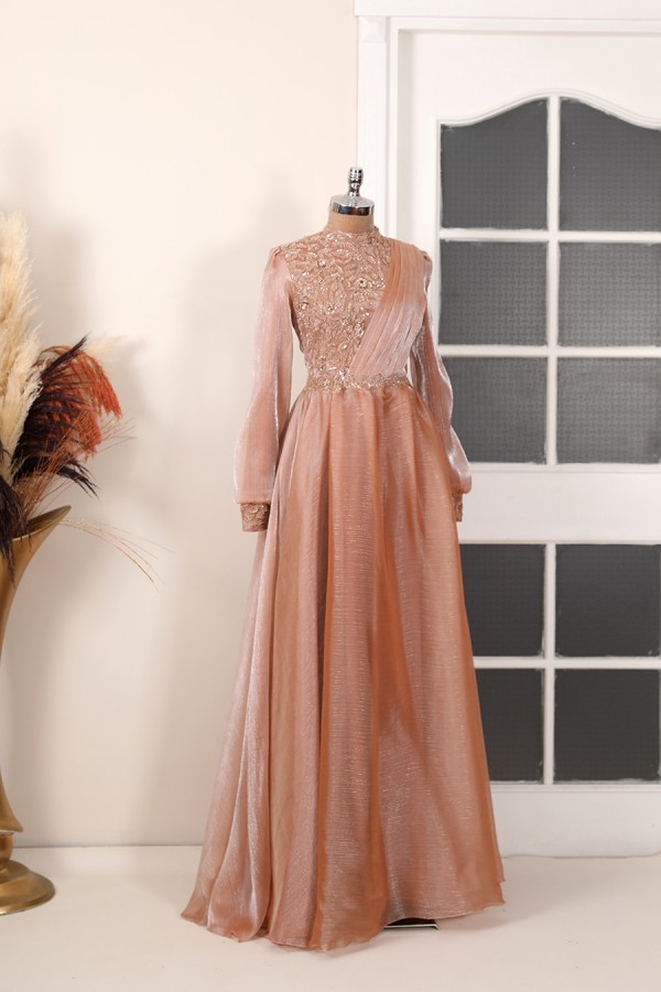Hijab Dress - Ela Dress - Salmon Color