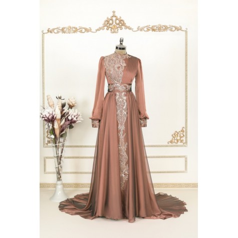 Hijab Dress - Elite Chiffon Dress - Copper