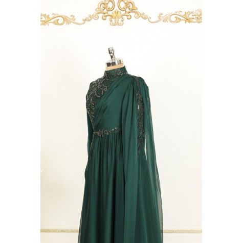 Hayal Chiffon Dress - Emerald