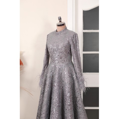 Hijab Dress - Rosalin Dress - Gray