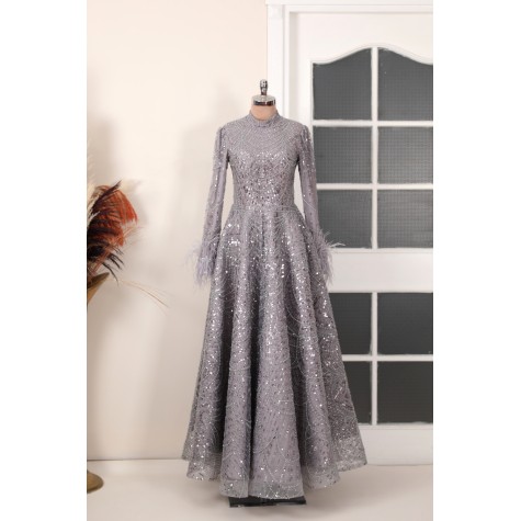 Hijab Dress - Rosalin Dress - Gray