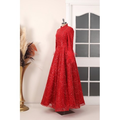 Hijab Dress - Rosalin Dress - Red
