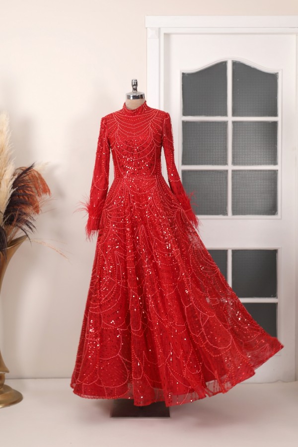 Hijab Dress - Rosalin Dress - Red