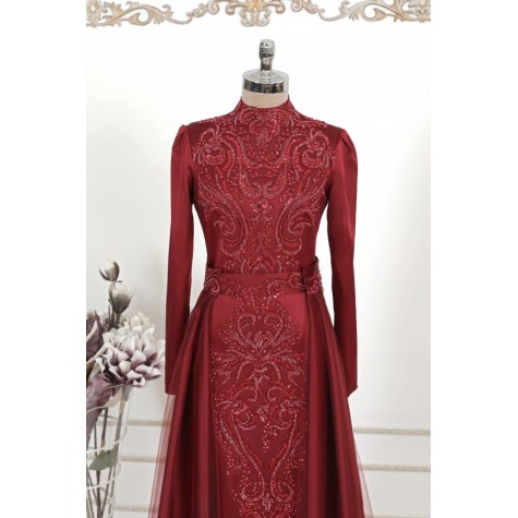 Hijab Dress - Şahsenem Dress Burgundy