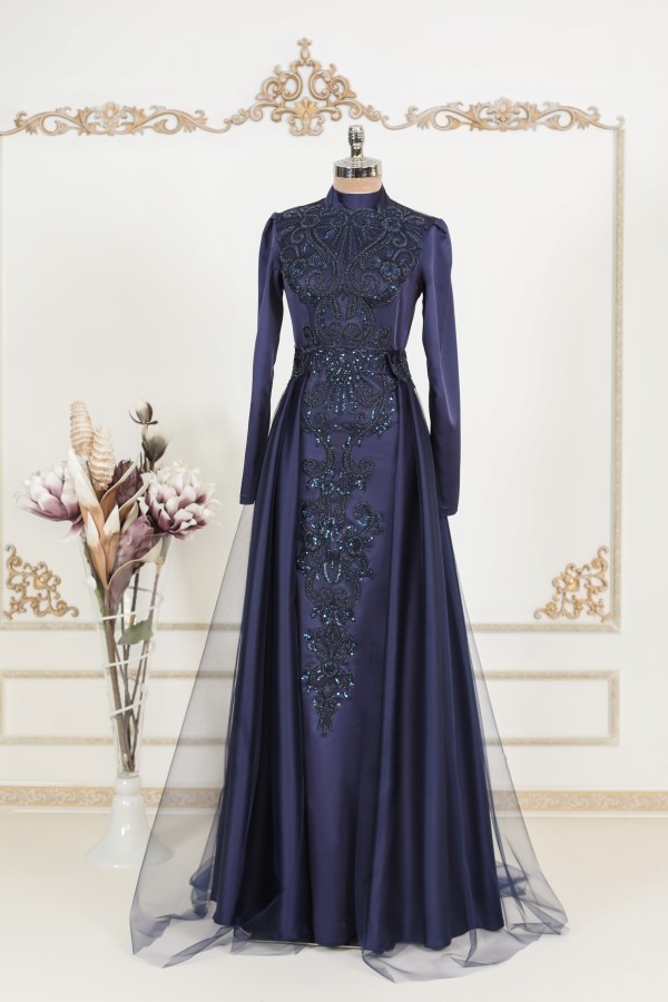 Hijab Dress - Şahsenem Dress Dark Blue