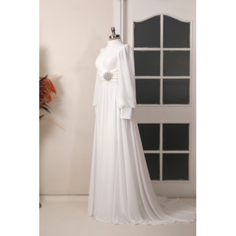 Hijab Dress - Valerya Dress White
