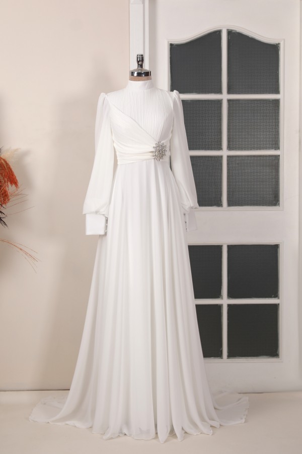 Hijab Dress - Valerya Dress White