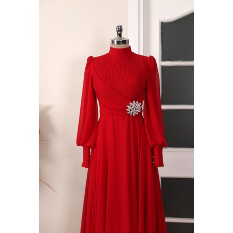 Hijab Dress - Valerya Dress Red