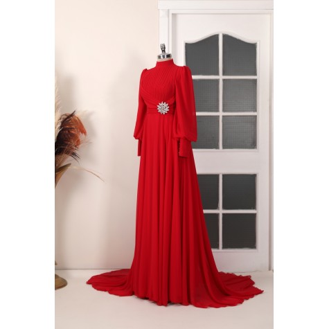 Hijab Dress - Valerya Dress Red