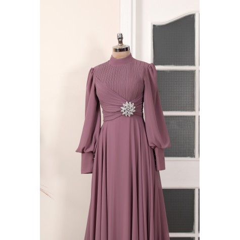 Hijab Dress - Valerya Dress Powder