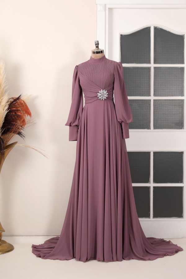 Hijab Dress - Valerya Dress Powder