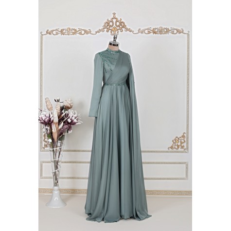 Hijab Dress - Hayal Chiffon Dress - Mint