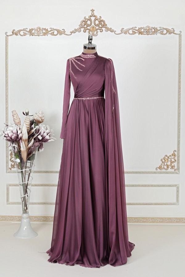 Hayal Chiffon Dress - Plum
